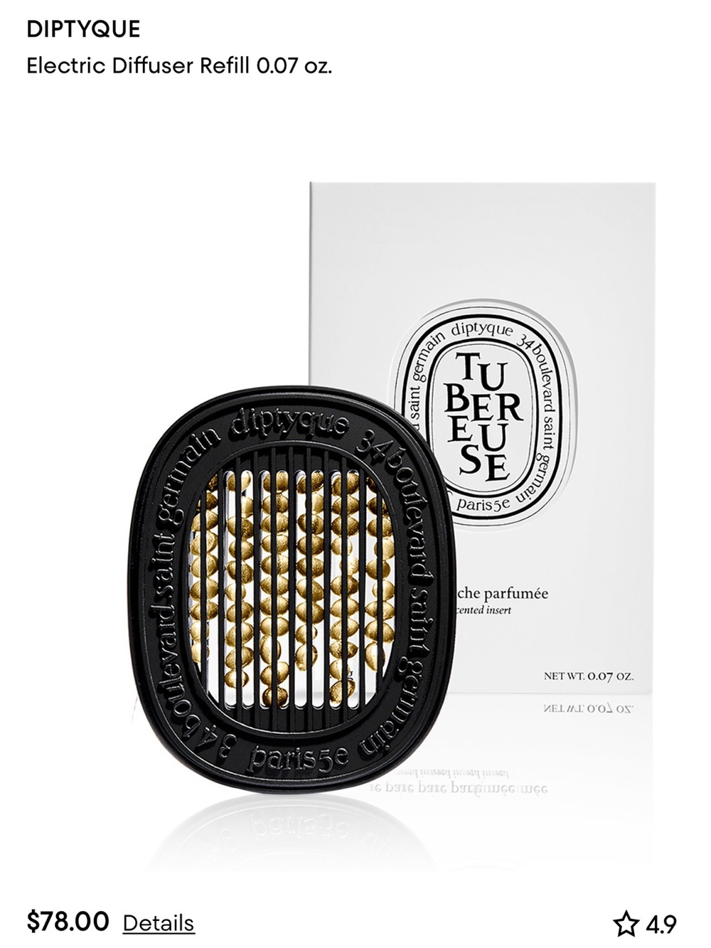 NEW Diptyque Tubéreuse Tuberose Scented Insert Cartridge 2.1g Sealed